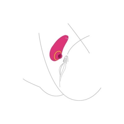 Desenho minimalista de dispositivo cor-de-rosa na região do mamilo feminino