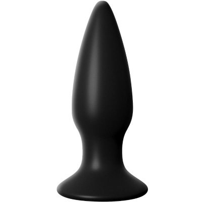 Plug anal preto de silicone com base larga
