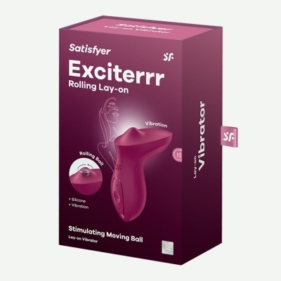 Embalagem de vibrador Satisfyer Exciterr Rolling Lay-on cor vinho
