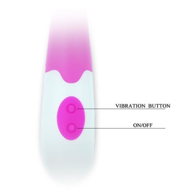 Produto branco e rosa com dois botões rosa rotulados