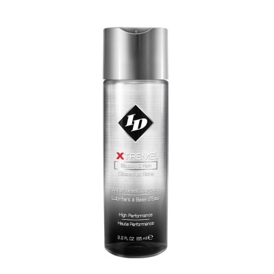 Frasco de lubrificante ID Xtreme transparente com tampa prateada