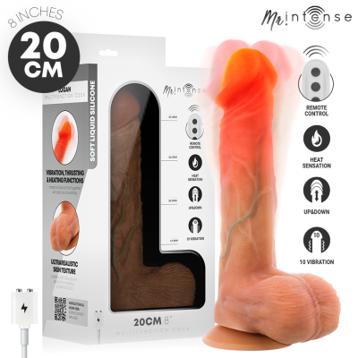 Vibrador masculino realista castanho com controle remoto e embalagem
