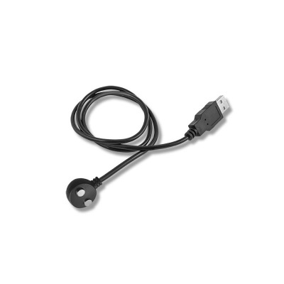 Cabo USB preto com conector USB-A e sensor magnético circular