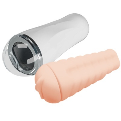 Dispositivo branco com peça destacável cor de pele com textura ondulada