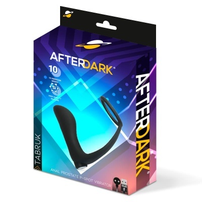 Embalagem vibrador anal próstata silicone preto After Dark Tabruk