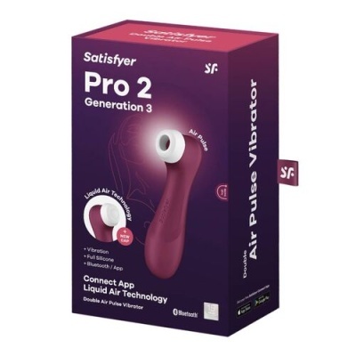 Caixa roxa com vibrador vinho Satisfyer Pro 2 Generation 3
