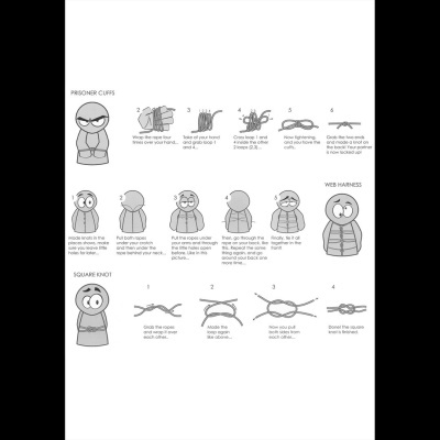 Instruções ilustradas para fazer nós e amarras com cordas passo a passo