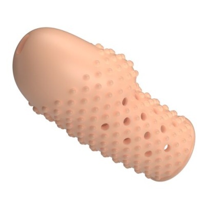 Capa para massagem em silicone com textura e orifícios.