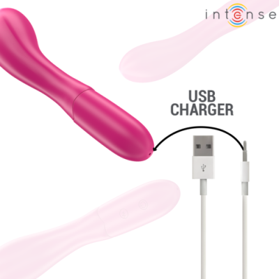 Vibrador cor-de-rosa com cabo USB para carregamento e texto USB CHARGER