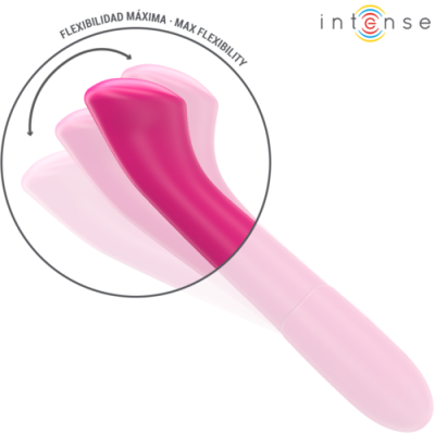Vibrador rosa flexível com texto FLEXIBILIDAD MÁXIMA - MAX FLEXIBILITY