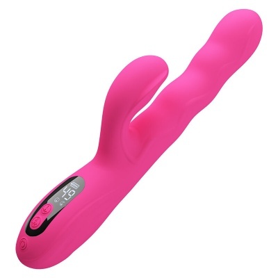 Vibrador cor-de-rosa com ecrã digital e botões de controlo