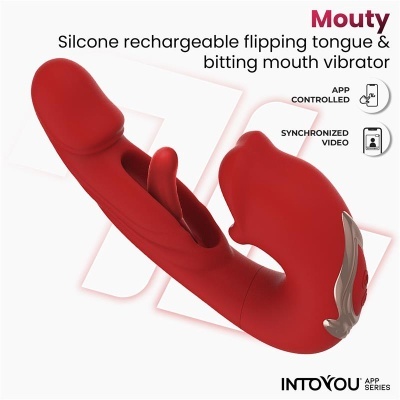 Vibrador vermelho de silicone com controlo por app