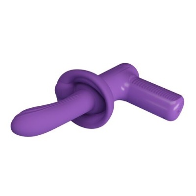 Brinquedo adulto roxo com base larga e pega texturizada