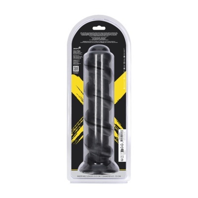 Dildo preto espiralado em embalagem blister