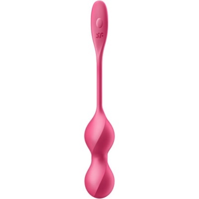 Colar de bolas rosa em silicone com alça e botão SF