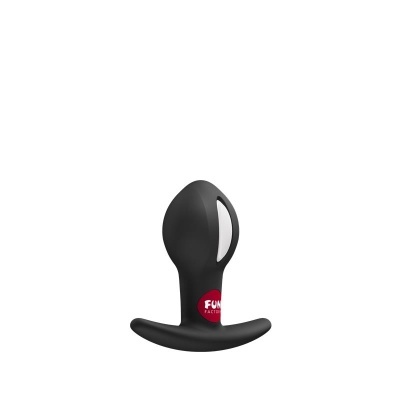 Plug anal preto com base em forma de T e logótipo Fun Factory