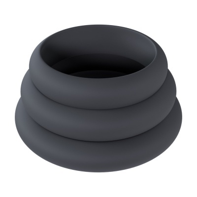 Vedante de borracha preto com três anéis concêntricos