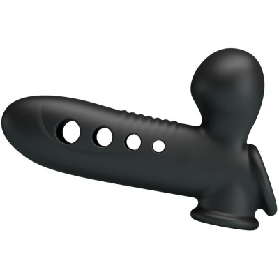 Produto anatómico preto com orifícios e textura ondulada