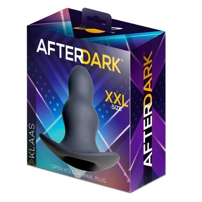 Caixa colorida com plug anal preto XXL da marca KLAAS