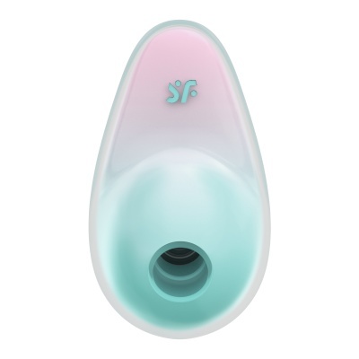 Dispositivo plástico oval com câmara circular e logotipo azul claro
