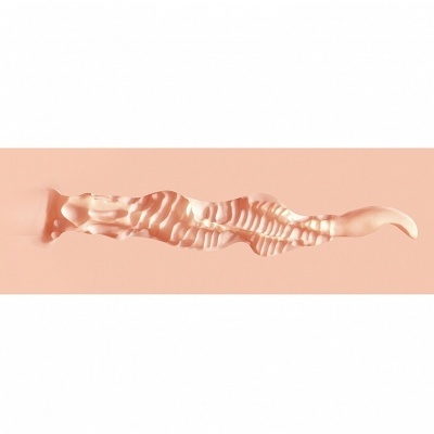 Produto de silicone texturizado cor de pele em superfície cor de salmão