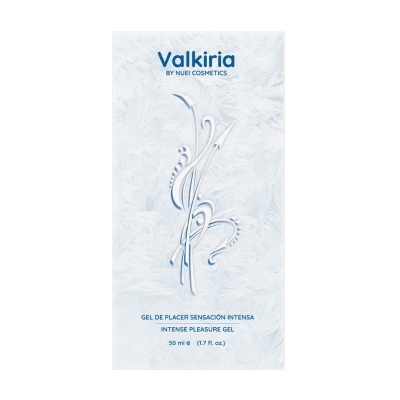 Embalagem azul claro de gel de prazer intenso Valkiria by Nuei Cosmetics, 50 ml