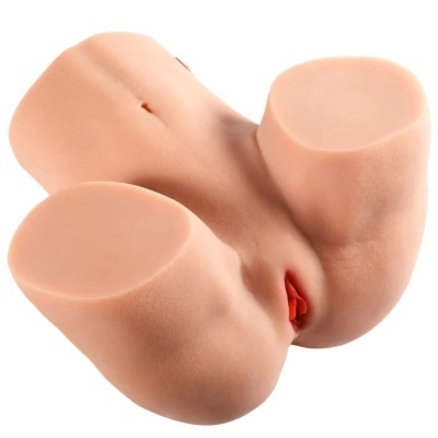 Objeto em silicone cor pele que imita parte inferior do corpo humano