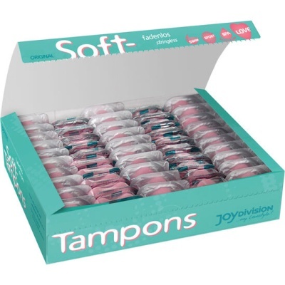 Caixa aberta de tampões Joydivision Soft stringless azul claro
