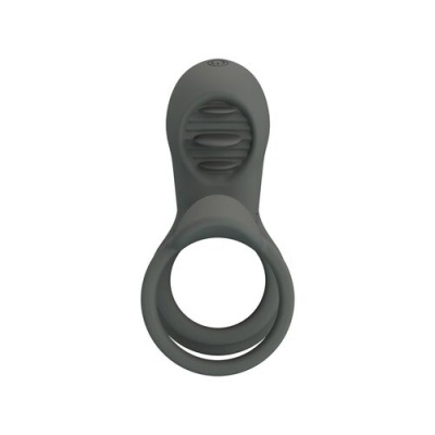 Anel cinzento em silicone com textura ondulada