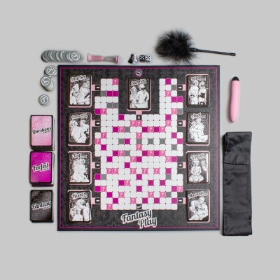 Jogo de tabuleiro Fantasy Play com acessórios para adultos