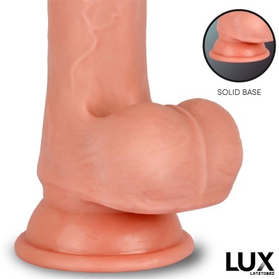 Acessório adulto em silicone cor de pele com base sólida e detalhes texturizados