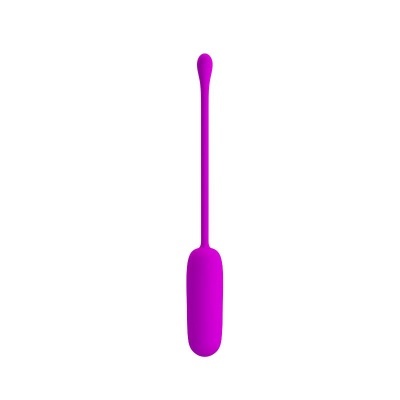 Dispositivo roxo alongado com extremidades diferentes sobre fundo branco