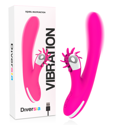 Vibrador rosa multifunção com embalagem branca