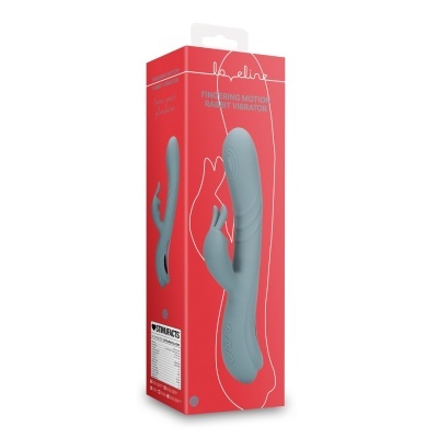 Embalagem vermelha de vibrador coelho cinzento claro da marca leeline