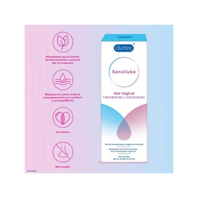 Caixa de gel vaginal Durex Sensilube hidratante e lubrificante