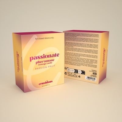 Caixa de vela de massagem pheromone passionate com sabor de maracujá