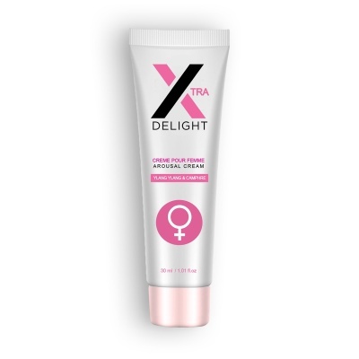 Frasco de creme feminino Xtra Delight 30 ml branco e rosa