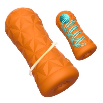 Dois rolos de espuma laranja com textura e acessórios