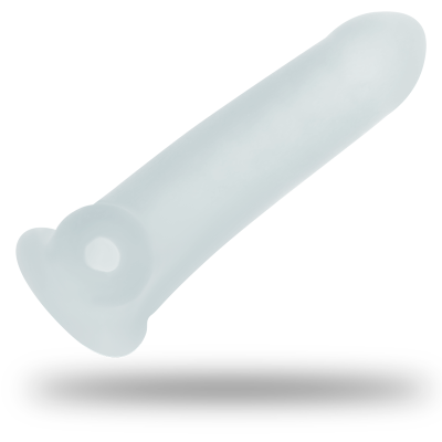 produto cilíndrico translúcido branco com base larga