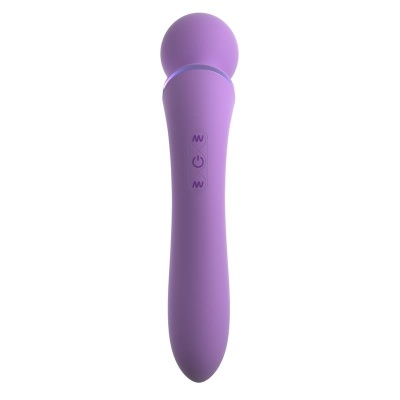 Vibrador lilás em silicone com botões de controle