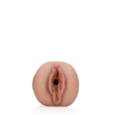 Masturbador masculino de silicone bege com abertura anatómica