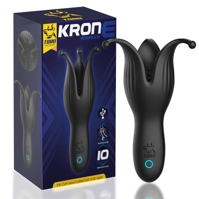Dispositivo preto tipo coroa com embalagem azul KRONE ROYALTY
