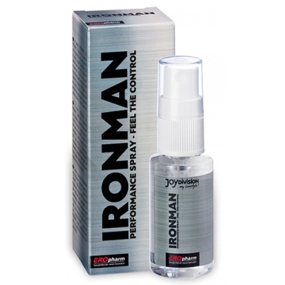 Spray Ironman Performance Spray em frasco e caixa prateada