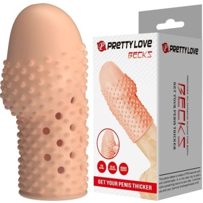 Capa de silicone texturizada e embalagem com marca PRETTY LOVE BECKS