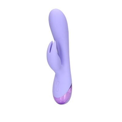Vibrador roxo com apêndice em forma de coelho