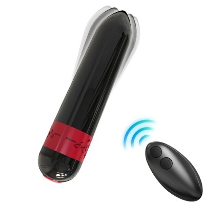Vibrador preto com comando remoto preto