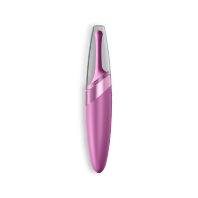 Aparelho cor-de-rosa com tampa transparente e bocal arredondado
