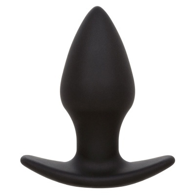 Plug anal preto com base larga curva