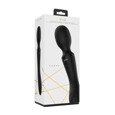 Embalagem com vibrador preto de silicone VIVE ENORA