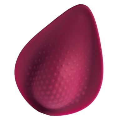 Esponja de maquilhagem de silicone rosa com textura pontilhada